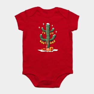 Feliz Navidad Christmas Cactus Baby Bodysuit